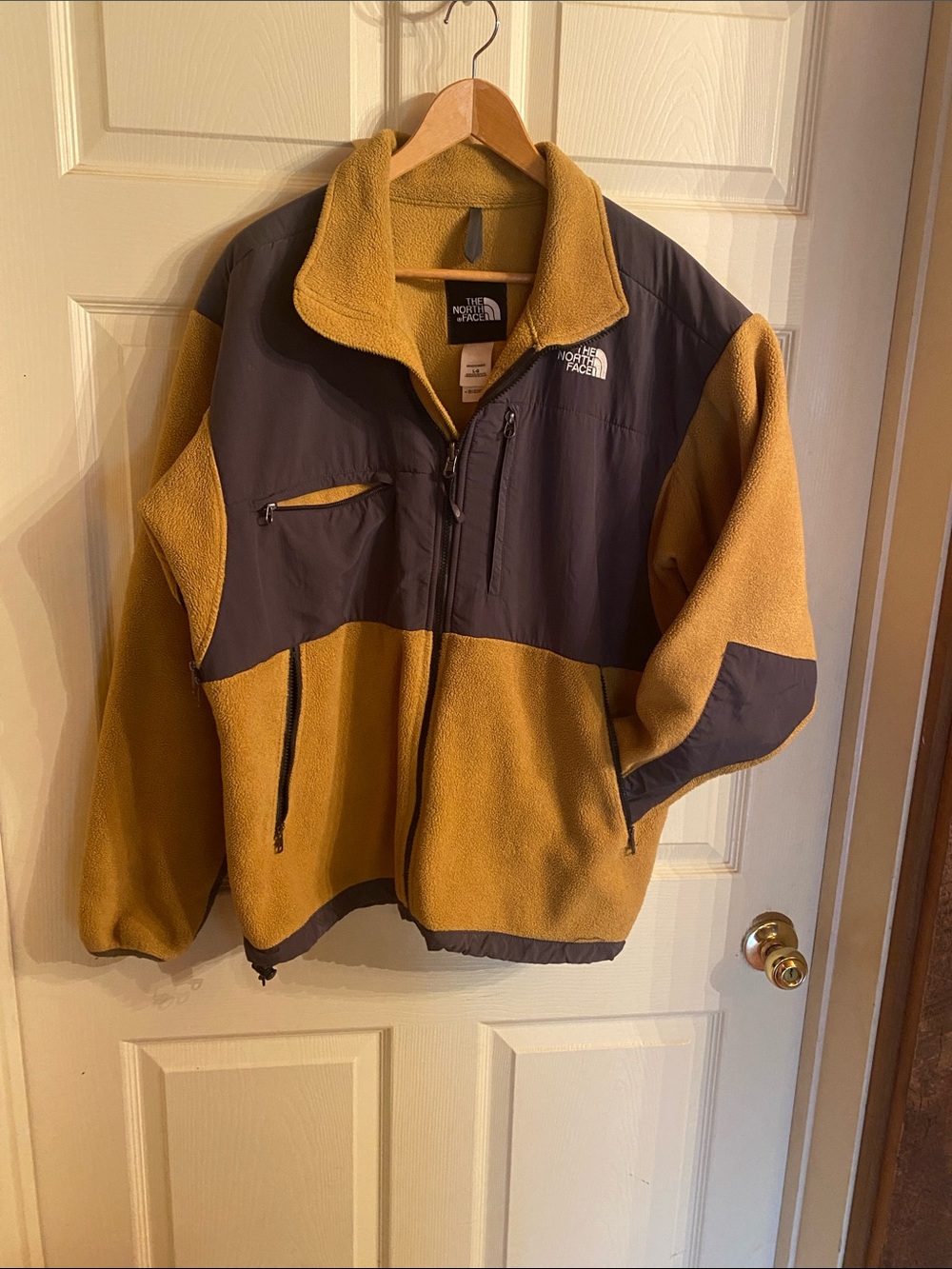 The North Face Mustard Yellow and Dark Gray Fleece Jacket